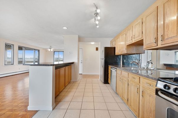 Interior, Kitchen, Recessed Lighting, Wood Texture Flooring