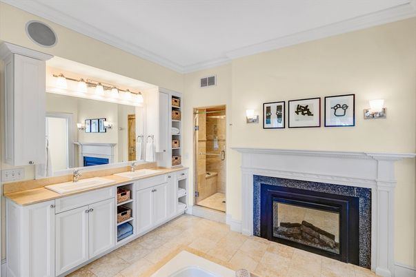 Bathroom, Fireplace, Interior
