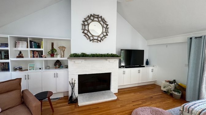 Fireplace, Interior, Wood Texture Flooring