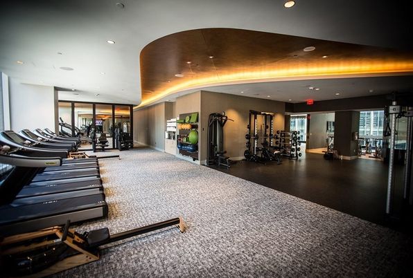 Fitness Equipment, Gym, Interior, Recessed Lighting