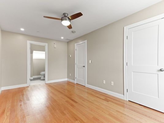 Bathroom, Empty room, Interior, Recessed Lighting, Wood Texture Flooring