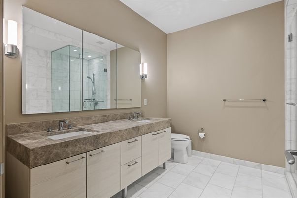 Bathroom, Dual Sink Vanities, Glass Shower, Interior
