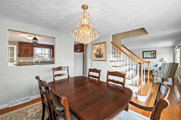 Chandelier, Dining room, Interior, Wood Texture Flooring