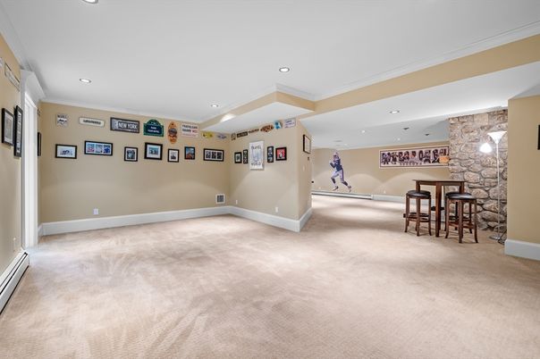 Empty room, Interior, Recessed Lighting, Stone Walls