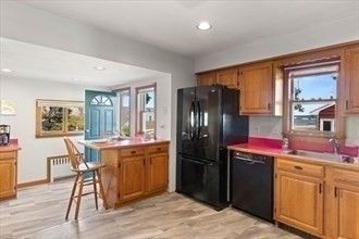 Interior, Kitchen, Recessed Lighting, Wood Texture Flooring