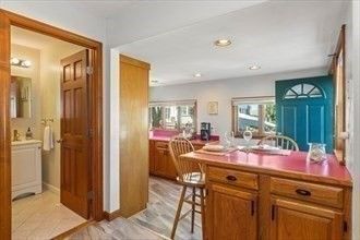 Bathroom, Interior, Recessed Lighting, Wood Texture Flooring