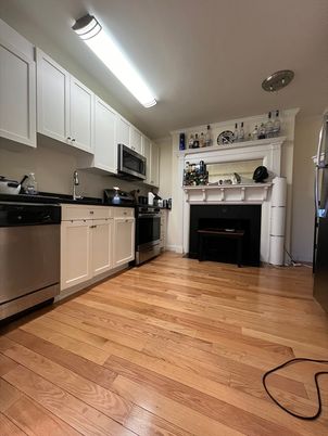 Interior, Kitchen, Stainless Steel Appliances, Wood Texture Flooring