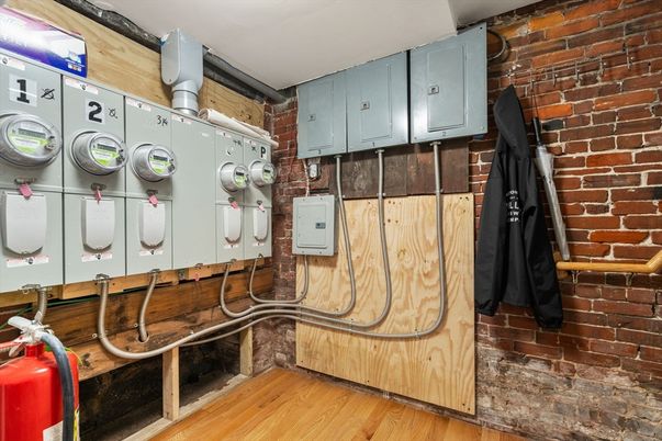 Interior, Stone Walls, Washer, Wood Texture Flooring