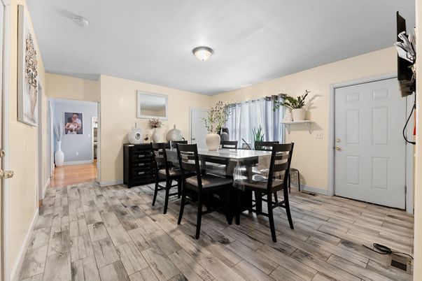 Dining room, Interior, Wood Texture Flooring