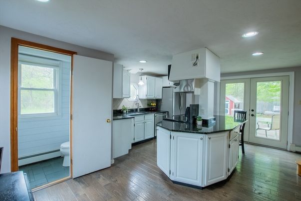 Interior, Kitchen, Recessed Lighting, Wood Texture Flooring