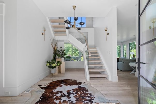 Interior, Pendant Lights, Wood Texture Flooring