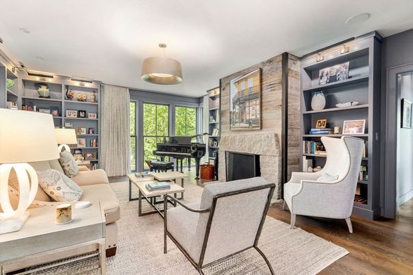 Fireplace, Interior, Living room, Piano, Wood Texture Flooring