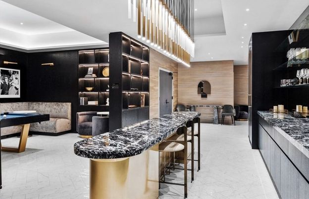 Interior, Marble, Recessed Lighting, Wooden Walls