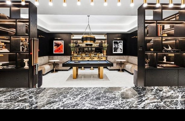 Billiard Table, Game Room, Interior, Pendant Lights