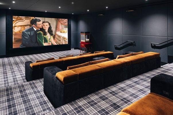 Home Theatre Room, Interior, Projection Screen, Recessed Lighting, Theatre Room
