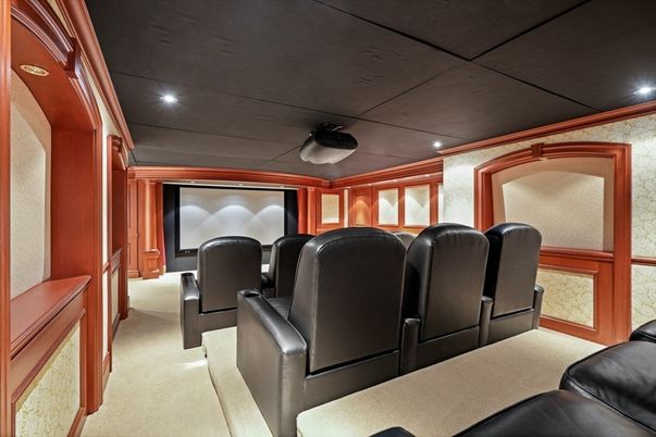 Home Theatre Room, Interior, Projection Screen, Recessed Lighting, Theatre Room