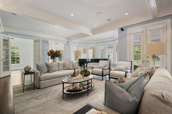 Interior, Living room, Piano, Recessed Lighting, Wood Texture Flooring