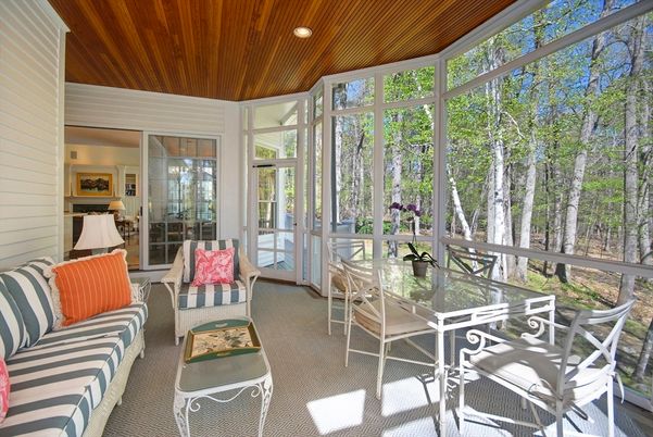 Interior, Living room, Recessed Lighting, Sun Room, Wooden Ceilings