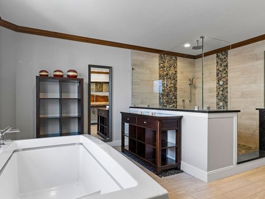 Bathroom, Interior, Wood Texture Flooring