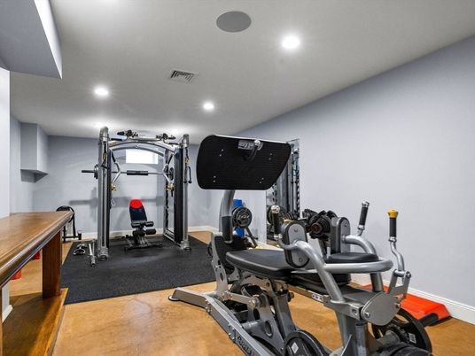 Fitness Equipment, Gym, Interior, Recessed Lighting