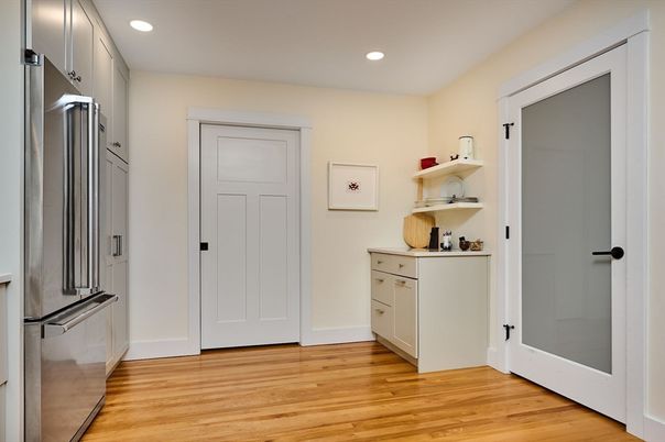 Interior, Kitchen, Recessed Lighting, Wood Texture Flooring