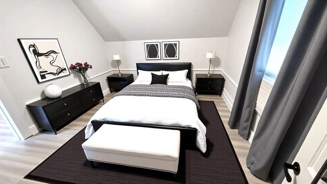 Bedroom, Interior, Wood Texture Flooring