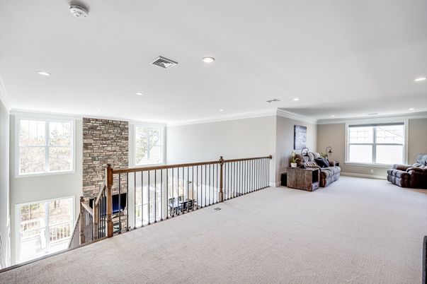 Fireplace, Interior, Recessed Lighting, Stone Walls