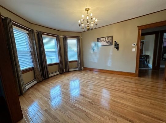 Chandelier, Empty room, Interior, Wood Texture Flooring