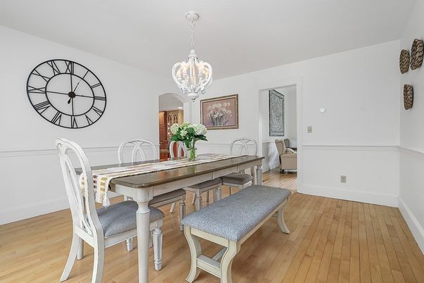 Chandelier, Dining room, Interior, Pendant Lights, Wood Texture Flooring