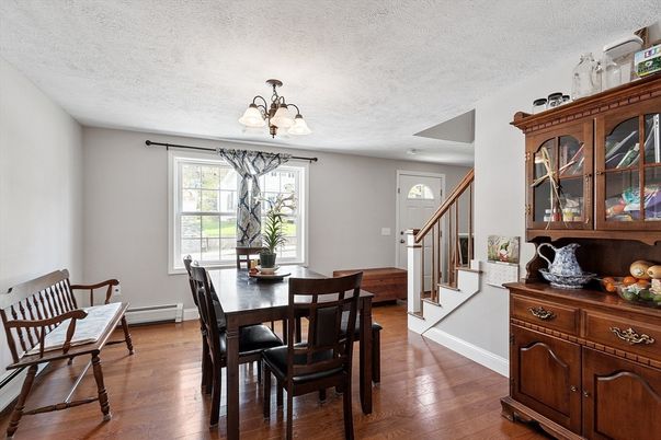 Chandelier, Dining room, Interior, Wood Texture Flooring