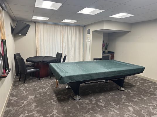 Billiard Table, Game Room, Interior, Recessed Lighting