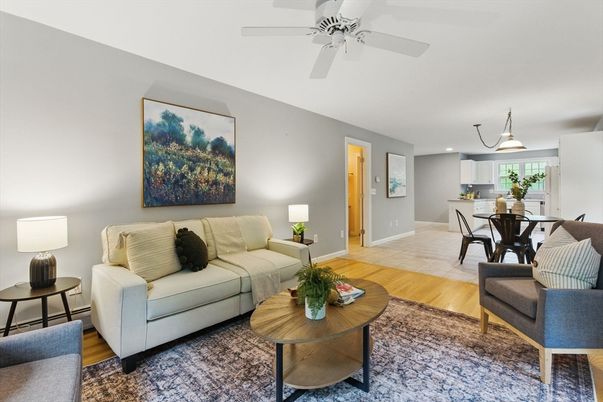 Dining room, Interior, Kitchen, Living room, Pendant Lights, Recessed Lighting, Wood Texture Flooring