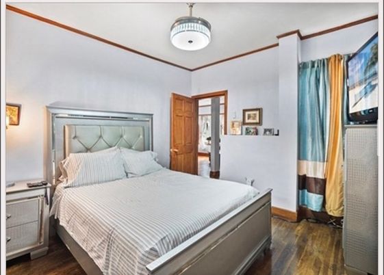 Bedroom, Interior, Pendant Lights, Wood Texture Flooring