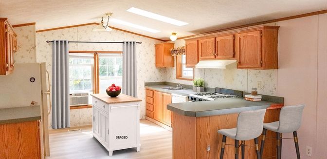 Interior, Kitchen, Wood Texture Flooring
