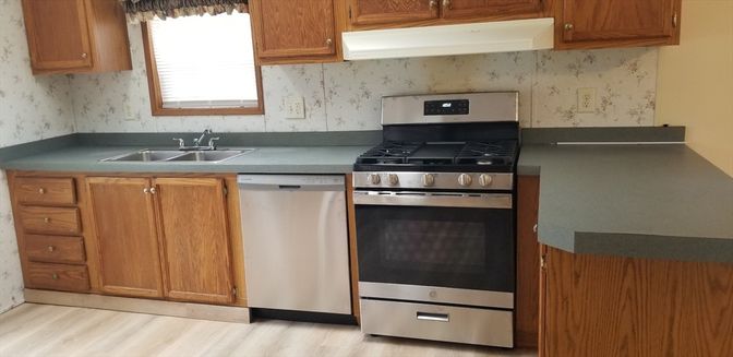 Interior, Kitchen, Stainless Steel Appliances, Wood Texture Flooring