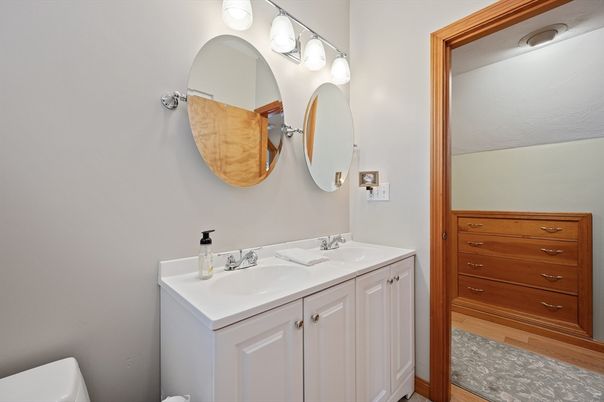 Bathroom, Dual Sink Vanities, Interior, Wood Texture Flooring