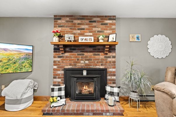 Fireplace, Interior, Stone Walls, Wood Texture Flooring