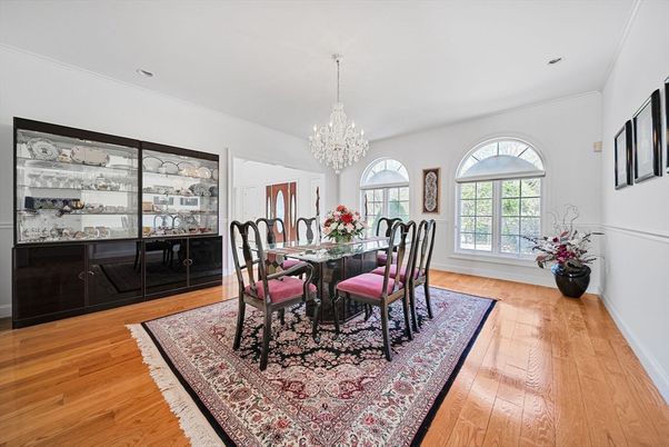 Chandelier, Dining room, Interior, Wood Texture Flooring