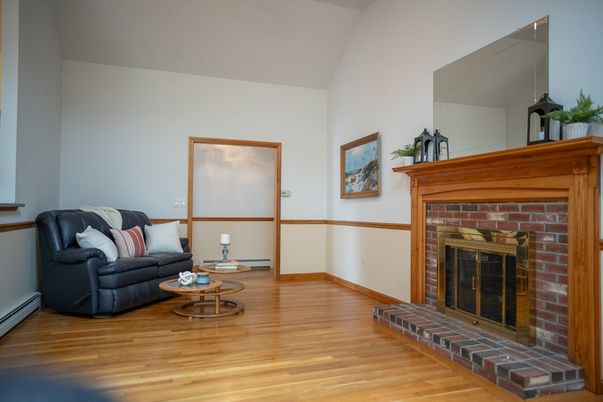 Fireplace, Interior, Wood Texture Flooring