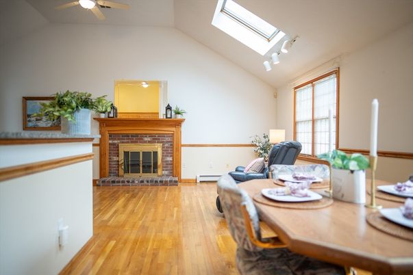 Fireplace, Interior, Wood Texture Flooring