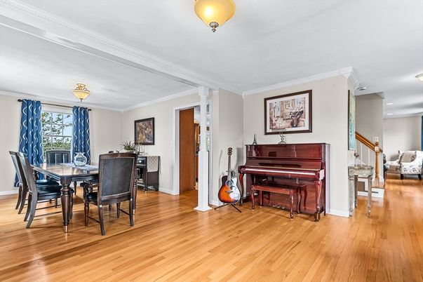 Dining room, Interior, Piano, Wood Texture Flooring