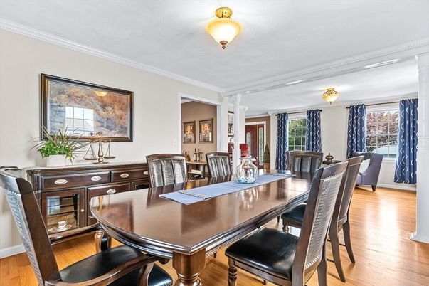 Dining room, Interior, Wood Texture Flooring