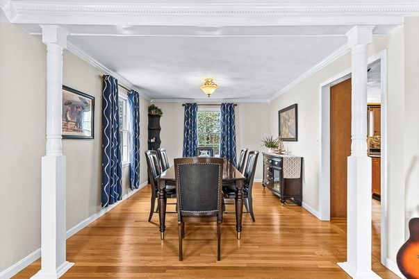 Dining room, Interior, Wood Texture Flooring