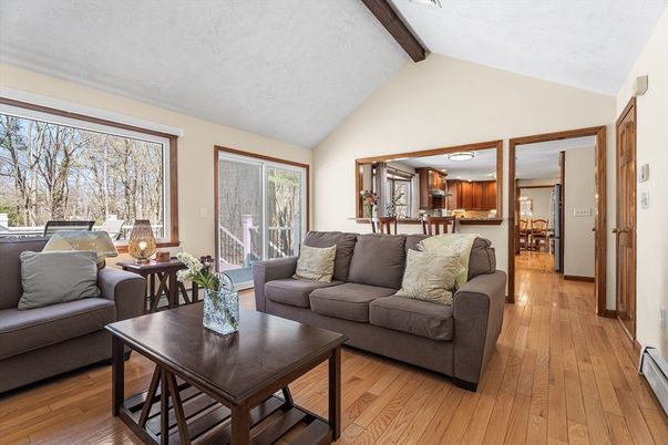 Dining room, Interior, Kitchen, Living room, Wooden Beams, Wood Texture Flooring