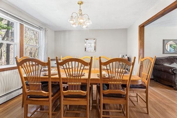 Chandelier, Dining room, Interior, Wood Texture Flooring
