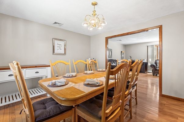 Chandelier, Dining room, Interior, Wood Texture Flooring