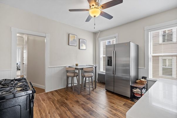 Interior, Kitchen, Stainless Steel Appliances, Wood Texture Flooring