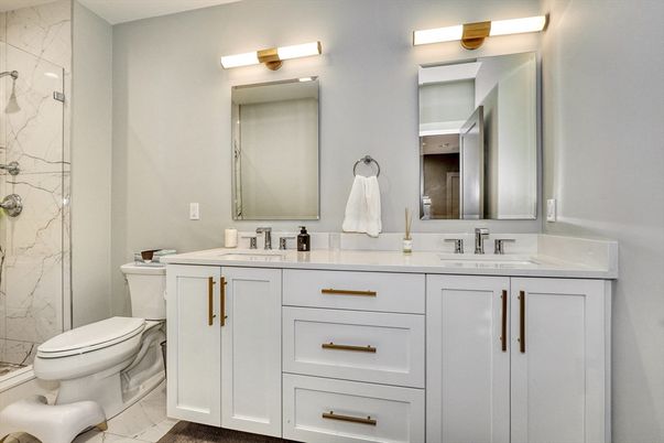 Bathroom, Dual Sink Vanities, Interior, Marble, Marble Walls
