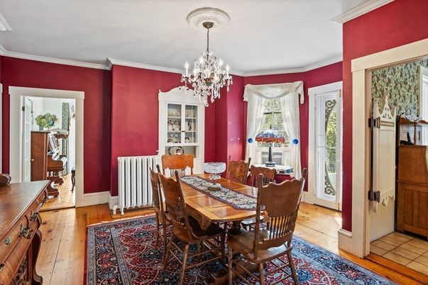 Chandelier, Dining room, Interior, Wood Texture Flooring