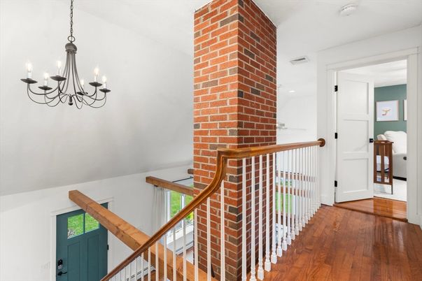 Chandelier, Interior, Stone Walls, Wood Texture Flooring